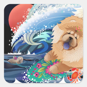 BINDI CHOWABUNGA - Chow surfer autocollants