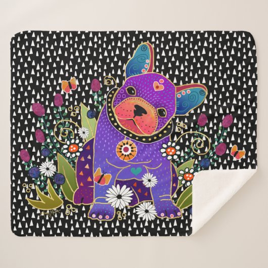 BINDI FRENCH BULLDOG sherpa blanket 3 maten Sherpa Deken (Voorkant (horizontaal))