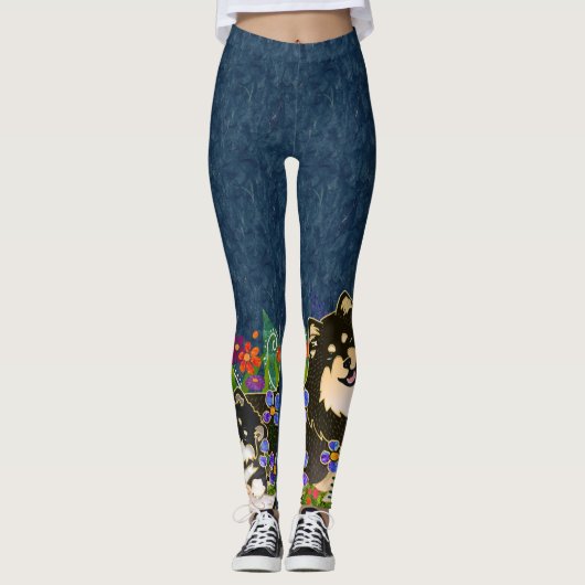 BINDI LAPPY Finlandais Lapphund blu leggings desig (Devant)