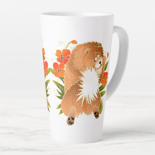 BINDI MINGSIE rode chow latte mok (Rechterhoek)