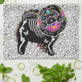 BINDI SUGARSKULL Chow - keuken of show handdoek (Gevouwen)