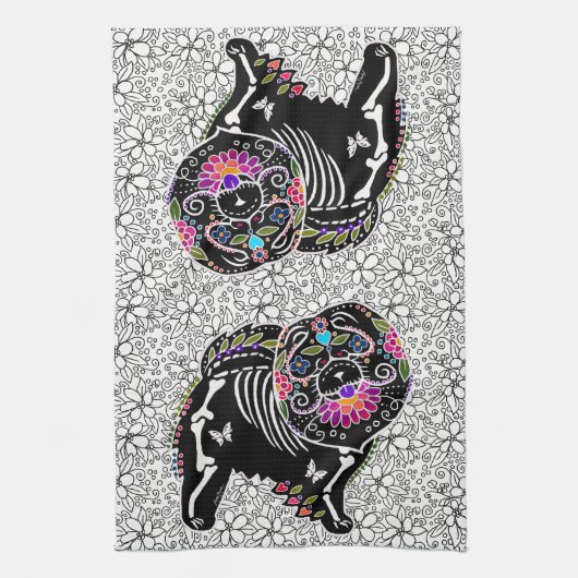 BINDI SUGARSKULL Chow - keuken of show handdoek (Verticaal)