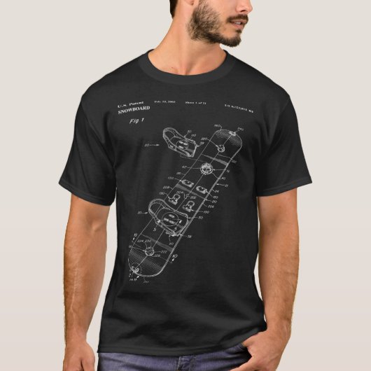 Binding Mechanism for a Snowboard Patent Poster T-shirt (Voorkant)