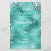 Bindmenu blauwgroen zee groen metaalglitterstof (Voorkant)