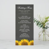 Bindmenu Rustische zonnebloemen Chalkboard Menu (Staand voorkant)