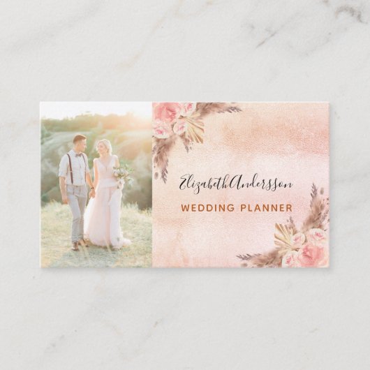 Bindplanner pampas gras QR code Visitekaartje (Voorkant)