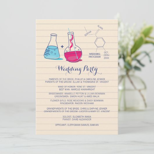 Bindprogramma's voor roze en blauwe chemie programma (Staand voorkant)