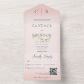 Bindringers Moderne Blush roze QR-code All In One Uitnodiging (Binnen)