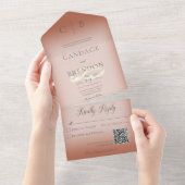 Bindringers Moderne Clay Rust QR Code All In One Uitnodiging (Afscheurbaar)