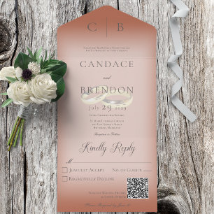 Bindringers Moderne Clay Rust QR Code All In One Uitnodiging