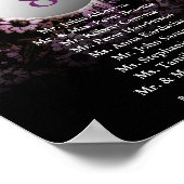 Bindtafel Zetel Afdrukroze Floral Poster (Hoek)