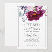 Binduitingen van het Rode Violet Floral Botanical  Kaart (Voorkant / Achterkant)