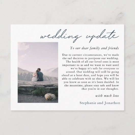 Binduitstel Foto update modern script Aankondigingskaart (Voorkant)