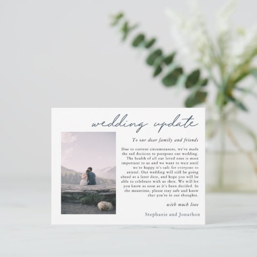 Binduitstel Foto update modern script Aankondigingskaart (Staand voorkant)