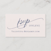 Bindwebsite RSVP online QR code Stusty blue Informatiekaartje (Voorkant)