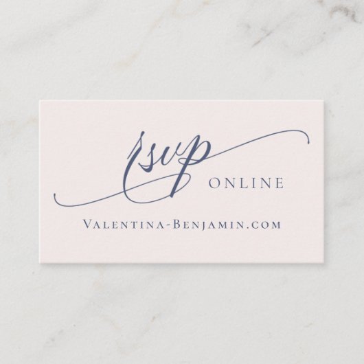 Bindwebsite RSVP online QR code Stusty blue Informatiekaartje (Voorkant)