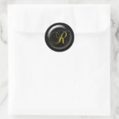 Bindzegels in Gold Letter R Ronde Sticker (Tas)
