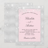 Bindzilverkleurige glitterstof elegant kaart (Voorkant / Achterkant)