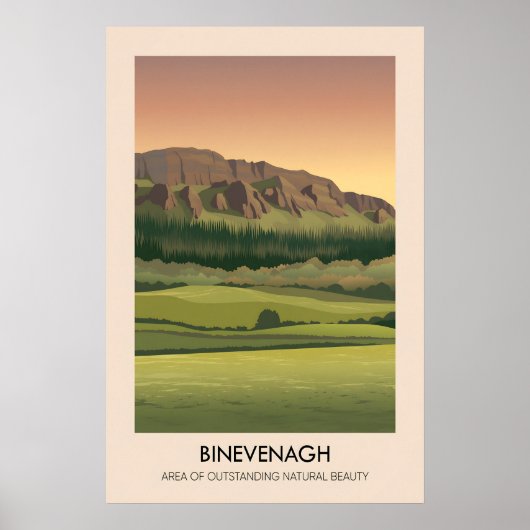 Binevenagh AONB Travel Poster (Devant)
