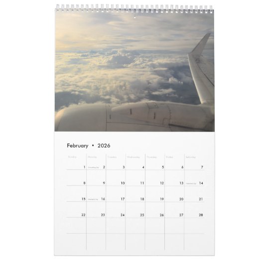 Bing Tips: uitzicht van het vliegtuig Kalender (Feb 2026)