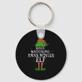 Binge Watching Xmas Movies Elf Matching Family Chr Sleutelhanger (Voorkant)