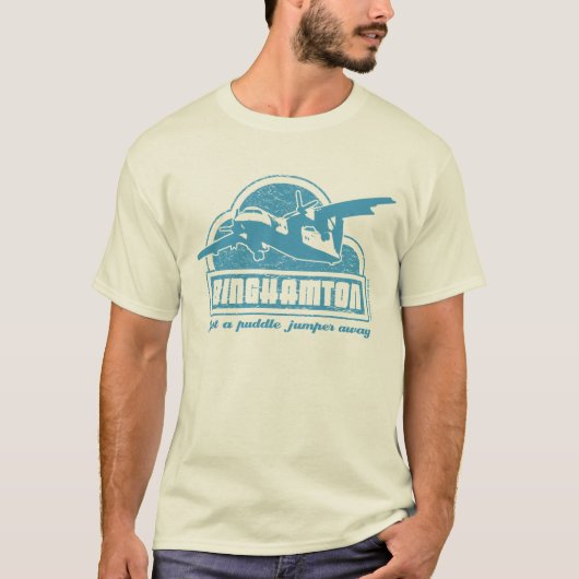 Binghamton — gewoon een puddle jumper weg... t-shirt (Voorkant)