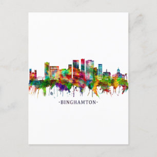 Binghamton New York Skyline Uitnodiging Briefkaart