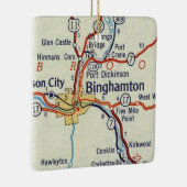 Binghamton NY 50's Map Keramisch Ornament (Rechts)