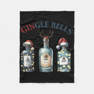 Bingle Bells Grappige Gin Gin Bellen Kerstboom Me Fleece Deken