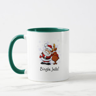 Bingle Jells Santa & Rudolph Holiday Coffee Mok