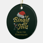 Bingle Jells Tipsy Kerstmis Keramisch Ornament (Links)