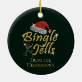 Bingle Jells Tipsy Kerstmis Keramisch Ornament (Achterkant)
