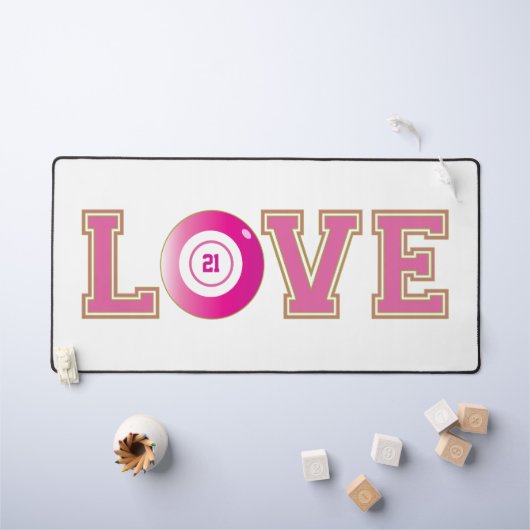 Bingo 21ste Verjaardag Schattige Roze en Wit Bureaumat (Kindertafel)