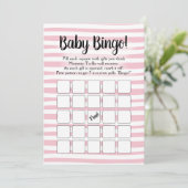 Bingo Baby shower Game Pink White Kaart (Staand voorkant)