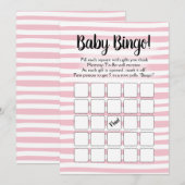 Bingo Baby shower Game Pink White Kaart (Voorkant / Achterkant)