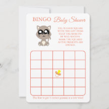 Bingo, Baby shower spel Kaart Flyer, Cat