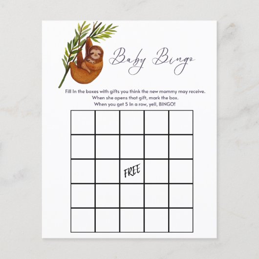 Bingo babydouchespel Slotthema (Voorkant)