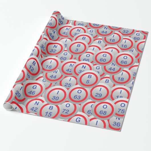 Bingo Balls Random Overlay Cadeaupapier (Uitgerold)
