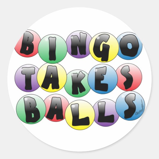 Bingo Balls Ronde Sticker (Voorkant)