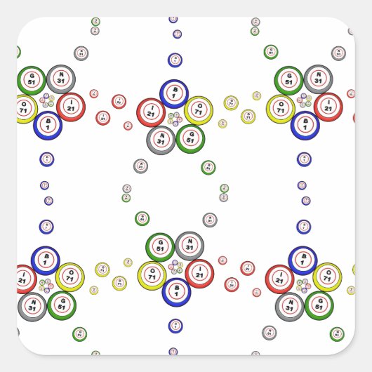 Bingo Balls Vierkante Sticker (Voorkant)