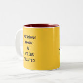 BINGO bellers Tweekleurige Koffiemok (Voorkant links)