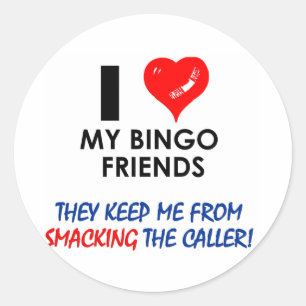 BINGO! Bingo design voor de geweldige speler! Ronde Sticker