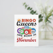 Bingo Birthday Women November Briefkaart (Staand voorkant)