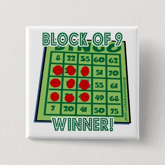 Bingo Button Block van 9 Bingo Winner! (Voorkant)