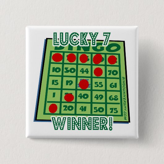 Bingo Button Lucky Number 7 Bingo Winner! (Voorkant)