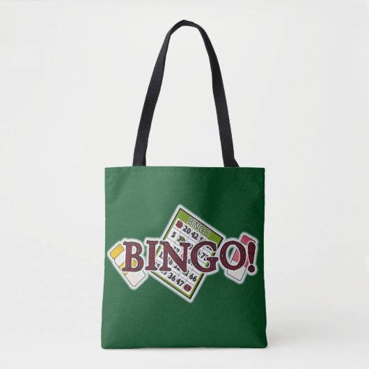 Bingo card canvas tas woordkunst (Voorkant)