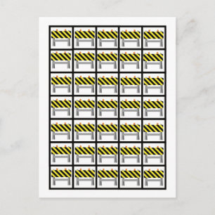 Bingo Card Markers Construction Black and Yellow Briefkaart
