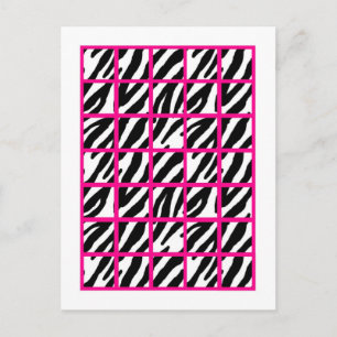 Bingo Card Markers Hot Pink Zebra Print Briefkaart