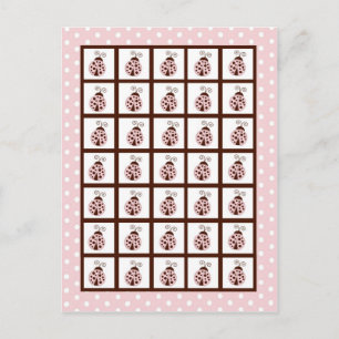 Bingo Card Markers Pink Ladybug Briefkaart