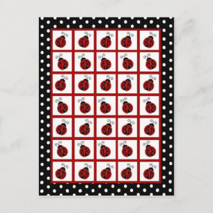 Bingo Card Markers Red Ladybug Briefkaart
